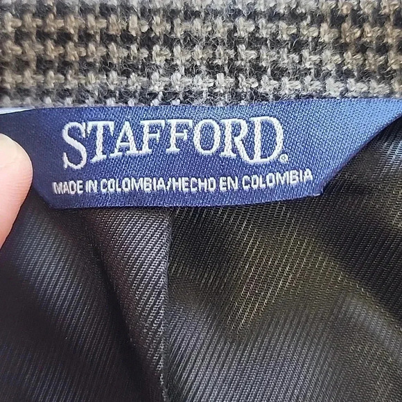 Men's Stafford Wool Blazer Black/Gray, PreOwned - Picture 5 of 11